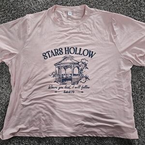 Pink Stars Hollow Graphic T-Shirt